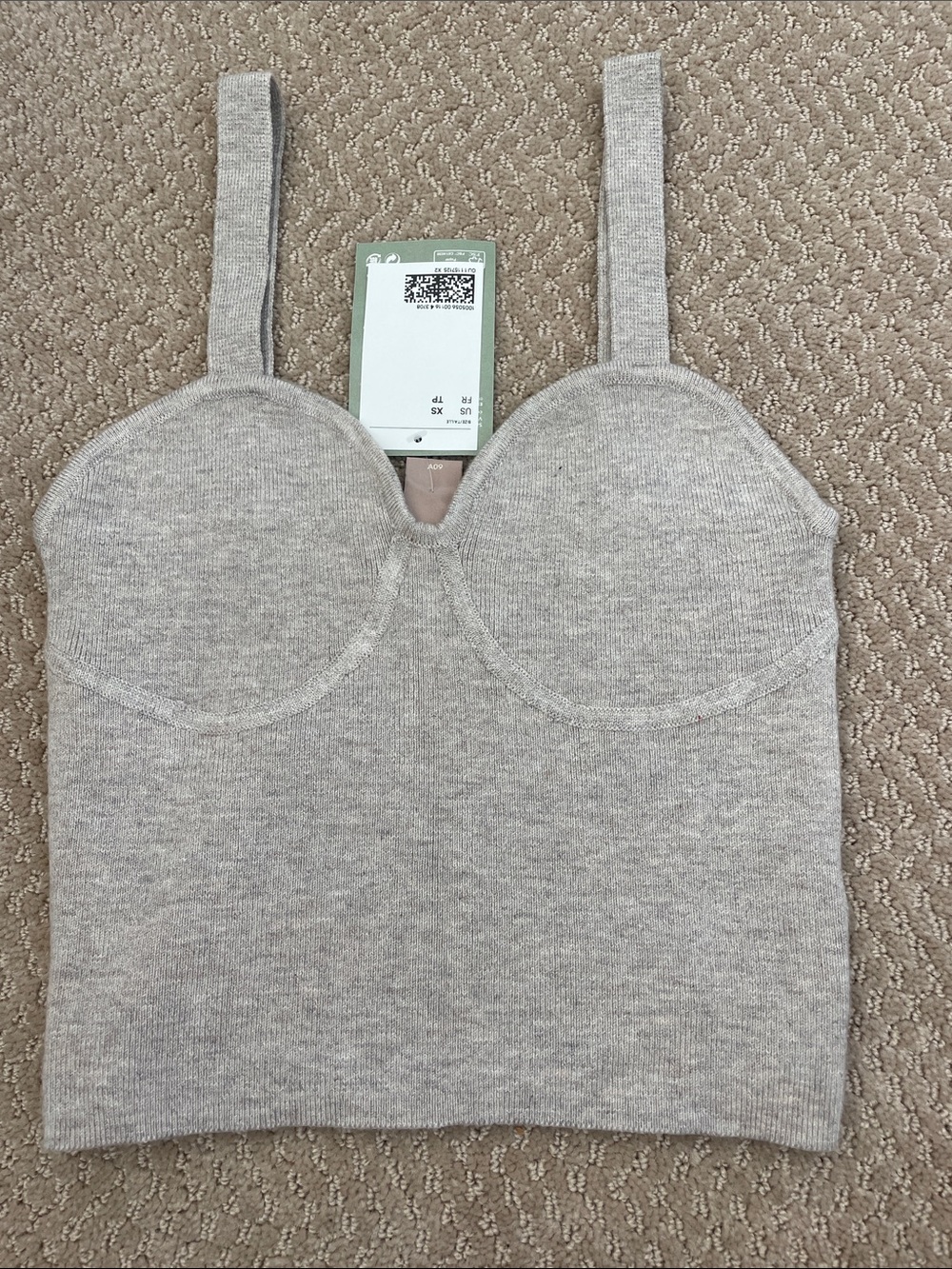 H&M Neutral Knit cropped Camisole